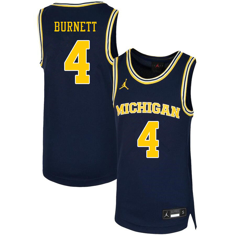 Men #4 Nimari Burnett Michigan Wolverines College Basketball Jerseys Stitched Sale-Navy